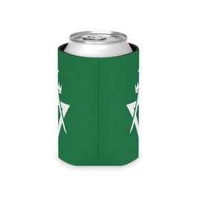 Allied Masonic Degrees Can Cooler - Green & White Polyester Exterior - Bricks Masons