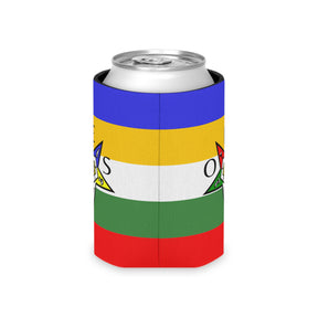 OES Can Cooler - Colorful Star With Polyester Exterior - Bricks Masons