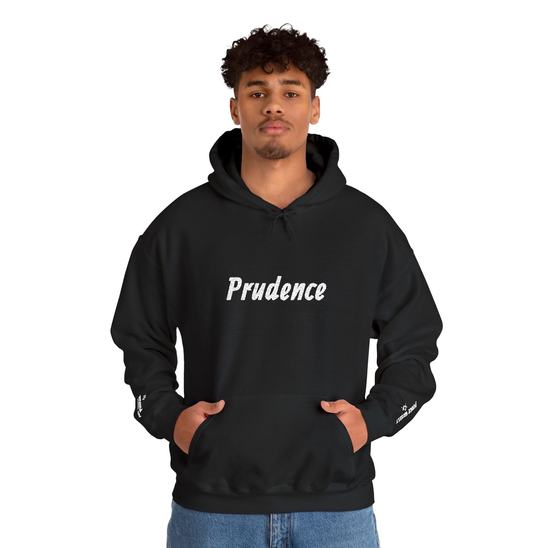 Entered Apprentice Blue Lodge Hoodie - Prudence Front & Sleeves Embroidery Detailing - Bricks Masons