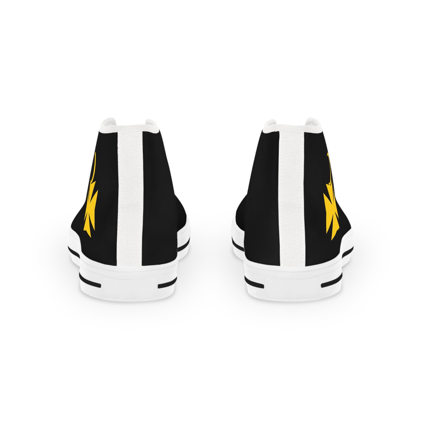 Knights of Constantinople Sneaker - High Top Black & White Golden Emblem - Bricks Masons