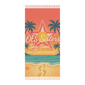 OES Towel - Polyester With Knotted Tassels Beach Cloth - Bricks Masons