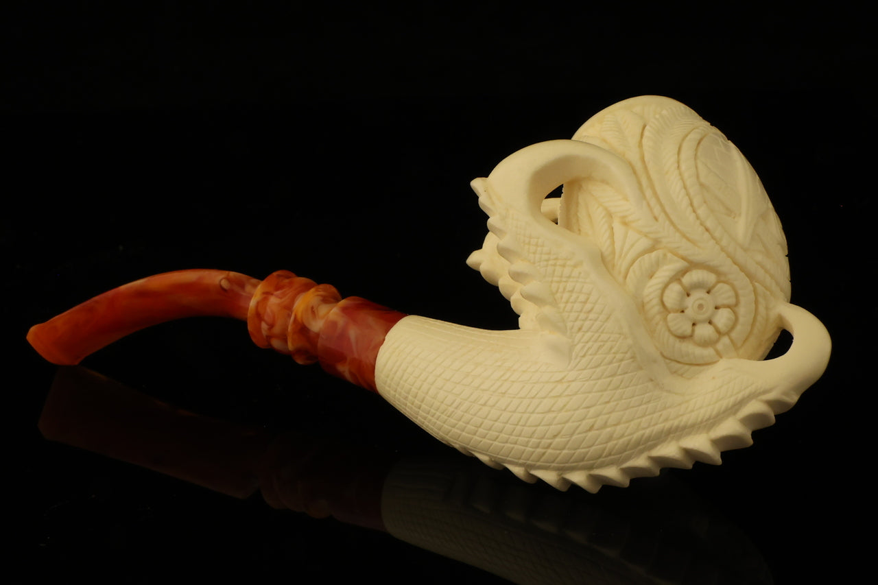 Master Mason Blue Lodge Meerschaum Pipe - Handcrafted Square and Compass G - Bricks Masons