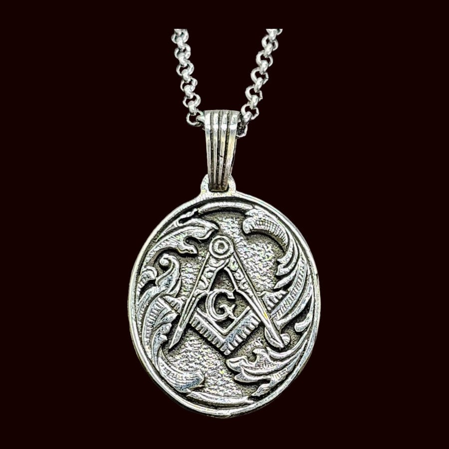 Masonic Master Degree Pendant in Silver Freemasonry Art 301 - Bricks Masons