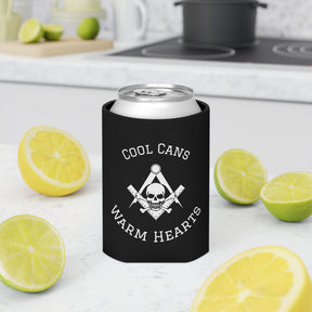 Widows Sons Can Cooler - White Skull & Bones With S&C On Black - Bricks Masons