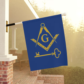 International Masons Yard Flag - Blue Poly Poplin - Bricks Masons