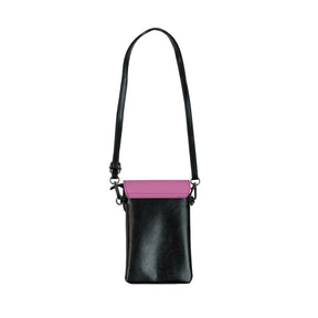 DOI Cell Phone Wallet - Pink Microfiber Leather With Adjustable Strap - Bricks Masons