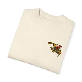 Master Mason Blue Lodge T-Shirt - Garment-Dyed Maryland Mason - Bricks Masons
