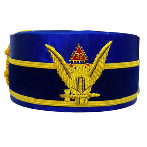 32nd Degree Scottish Rite Crown Cap - Wings Up Blue Hand Embroidery