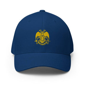 32nd Degree Scottish Rite Baseball Cap - Wings Down Golden Embroidery - Bricks Masons