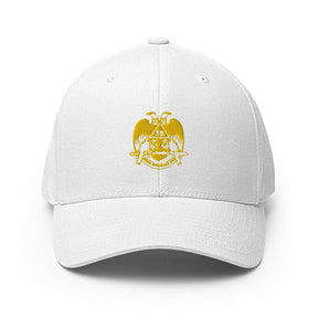 32nd Degree Scottish Rite Baseball Cap - Wings Down Golden Embroidery - Bricks Masons