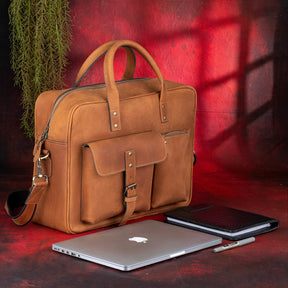 32nd Degree Scottish Rite Briefcase - Brown Leather - Bricks Masons