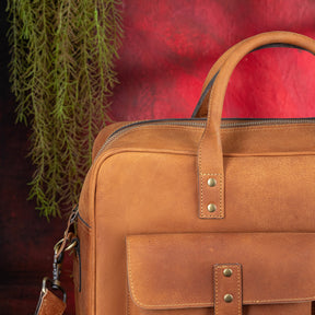 32nd Degree Scottish Rite Briefcase - Brown Leather - Bricks Masons