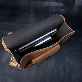 32nd Degree Scottish Rite Briefcase - Wings Down Genuine Cow Leather - Bricks Masons