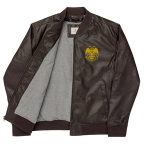 32nd Degree Scottish Rite Jacket - Wings Down Leather Golden Embroidery - Bricks Masons