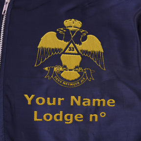 33rd Degree Scottish Rite Jacket - Wings Down Blue Color With Gold Embroidery - Bricks Masons