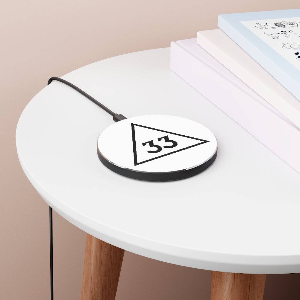 33rd Degree Scottish Rite Wireless Charger - Black & White - Bricks Masons