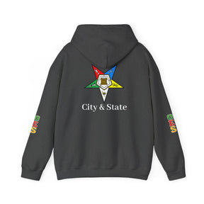 OES Hoodie - Colorful Eastern Star & Initials with Personalization - Bricks Masons
