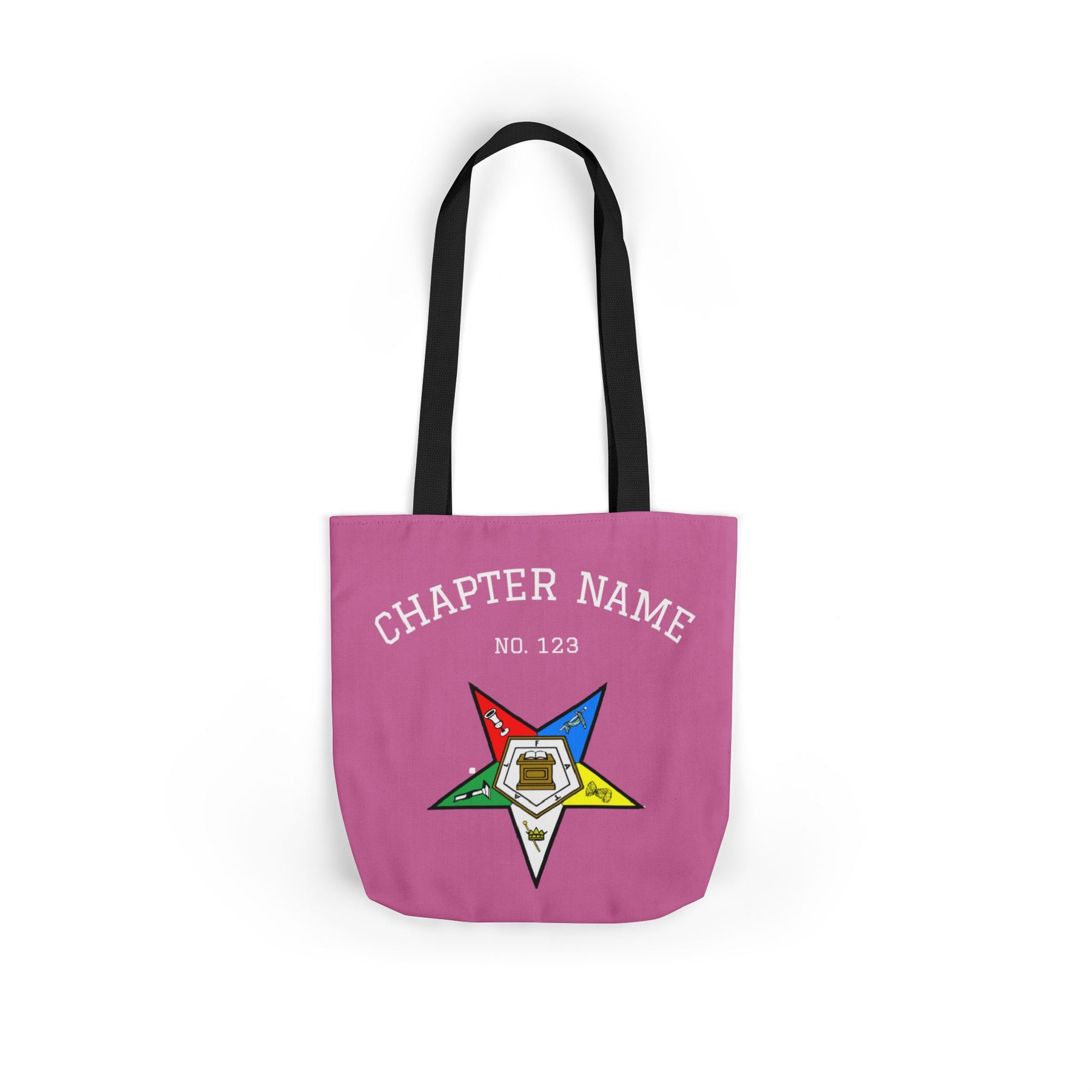OES Tote Bag - Pink With Colorful Star Custsomizable - Bricks Masons