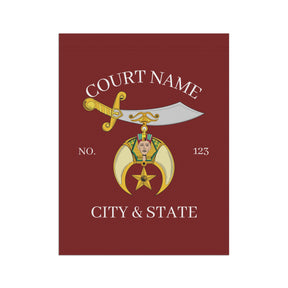 Shriners Yard Flag - Maroon Personalized Poly Poplin - Bricks Masons