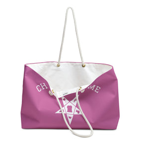 OES Travel Bag - Customizable Pink & White Spun Polyester - Bricks Masons