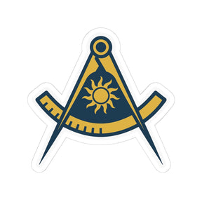 Past Master Blue Lodge Sticker Decal - Kiss-Cut Compass & Quadrant (Arc)