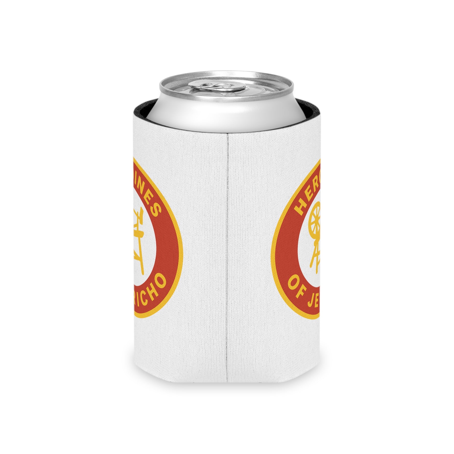 Heroines of Jericho Can Cooler - Red & Yellow Polyester Exterior - Bricks Masons