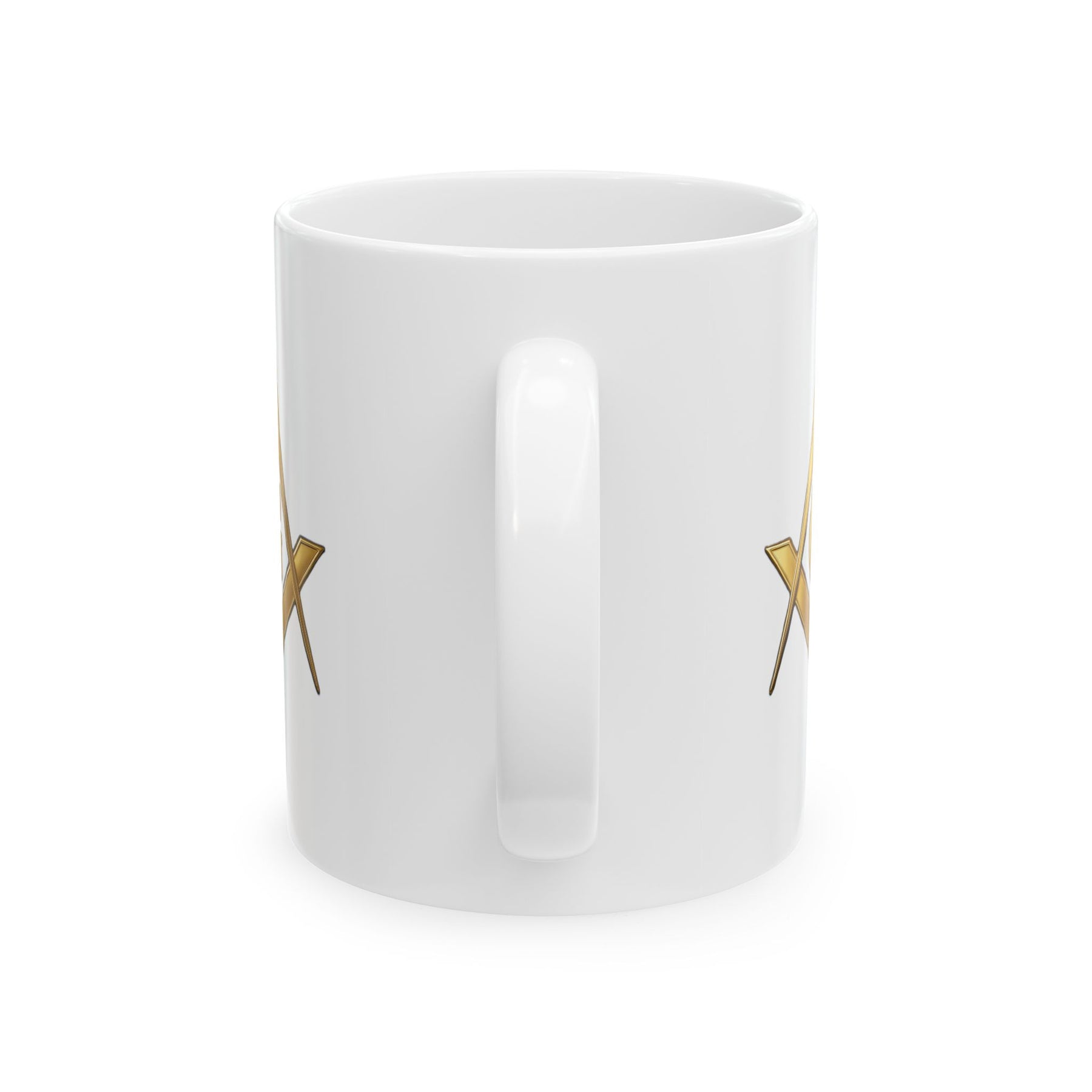 Master Mason Blue Lodge Mug - White with Gold Square & Compasses G