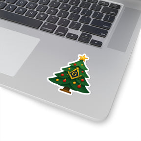 Master Mason Blue Lodge Sticker Decal - Kiss-Cut Square & Compass G Christmas Edition - Bricks Masons