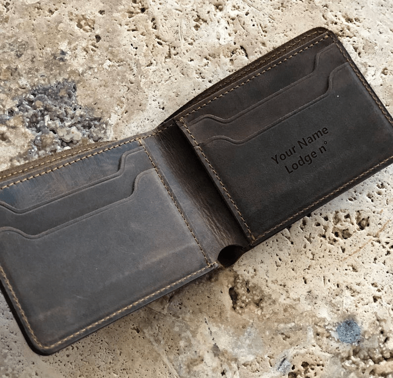 Master Mason Blue Lodge Wallet - Handmade Leather