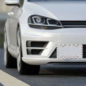 Master Mason Blue Lodge License Plate Frame - Crossed Flags Sleek Metal - Bricks Masons