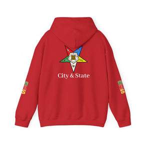 OES Hoodie - Colorful Eastern Star & Initials with Personalization - Bricks Masons