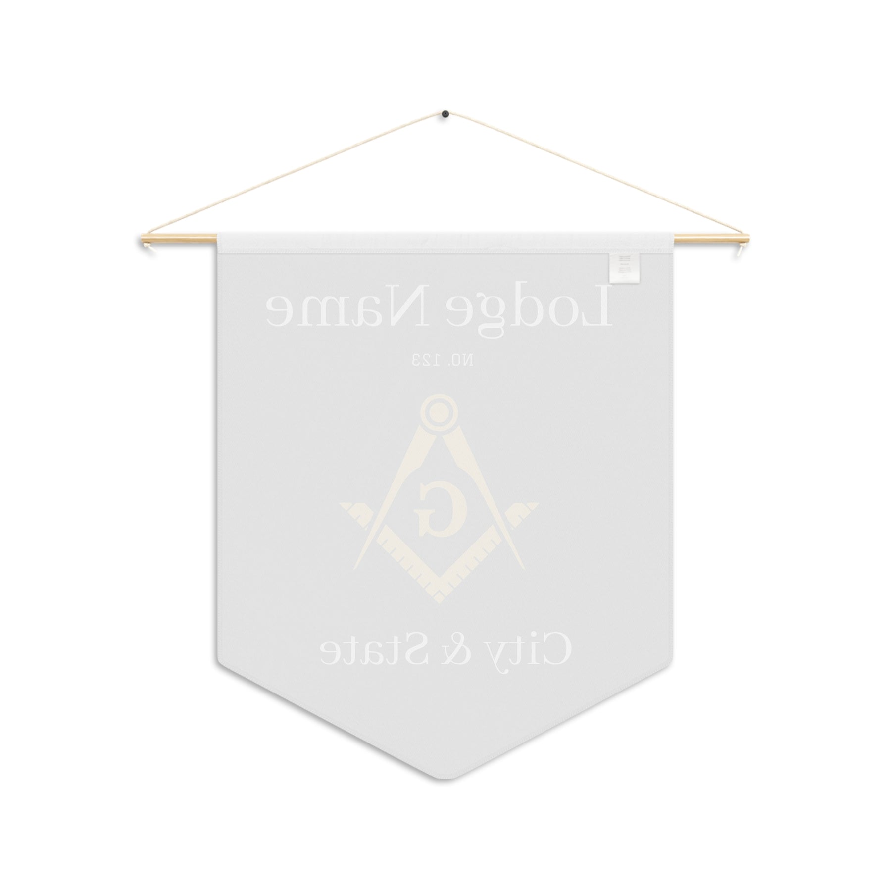 Master Mason Blue Lodge Pennant - Customized Gold Square & Compass with G - Bricks Masons