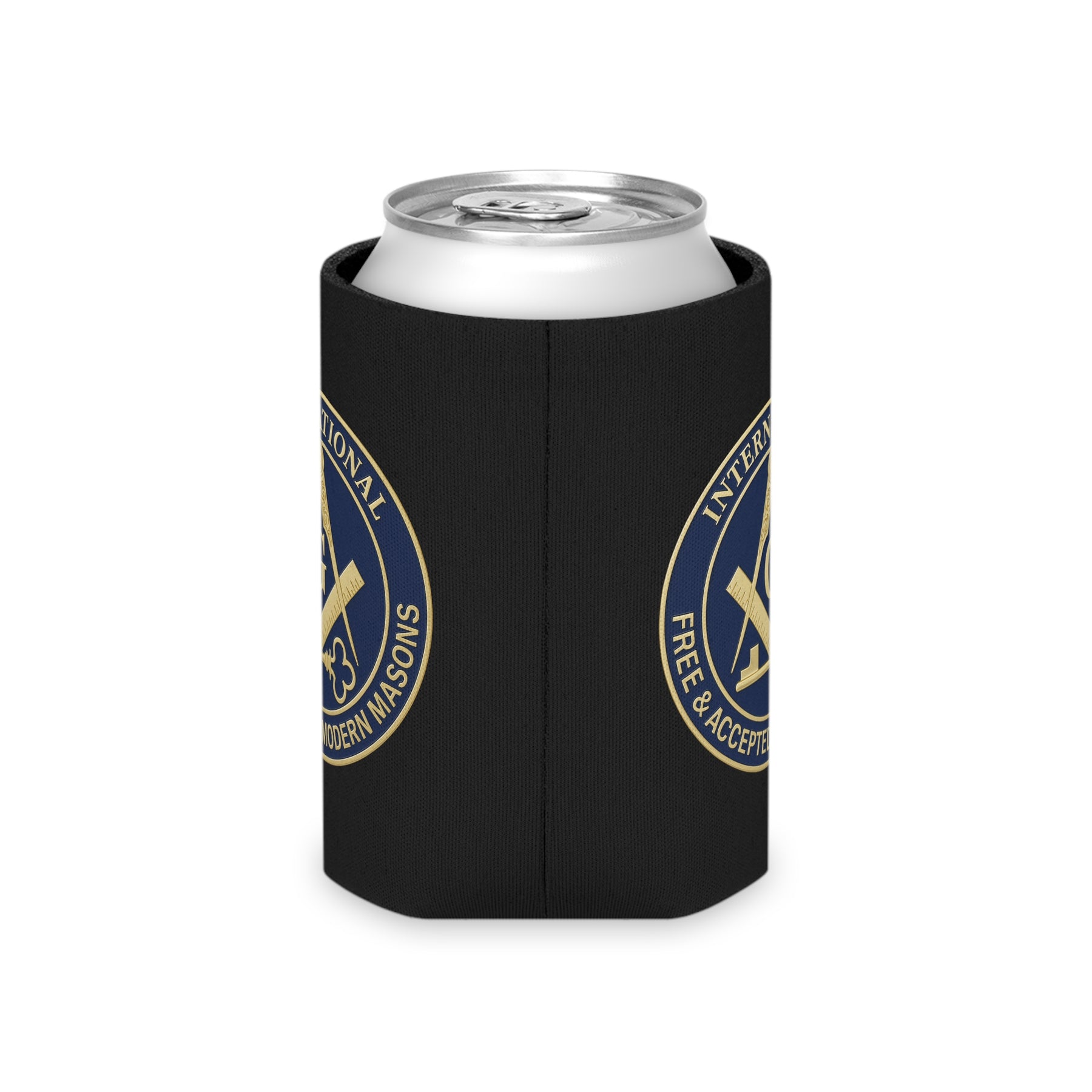 International Masons Can Cooler - Gold Square & Compass G - Bricks Masons