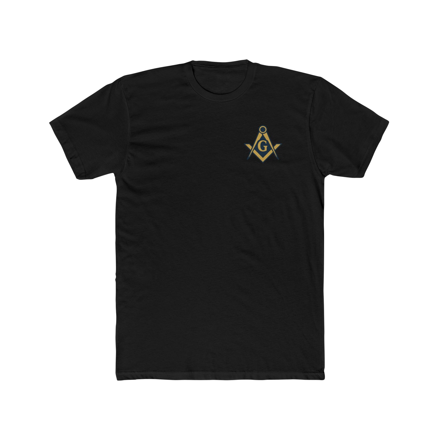 Master Mason Blue Lodge T-shirt - Square & Compass G Cotton Crew Tee - Bricks Masons