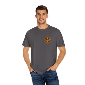 Master Mason Blue Lodge T-Shirt - Firefighter Mason Garment-Dyed Tee - Bricks Masons
