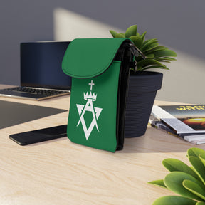 Allied Masonic Degrees Cell Phone Wallet - Microfiber Leather With Adjustable Strap - Bricks Masons