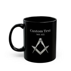 Master Mason Blue Lodge 11oz Black Mug - Bricks Masons