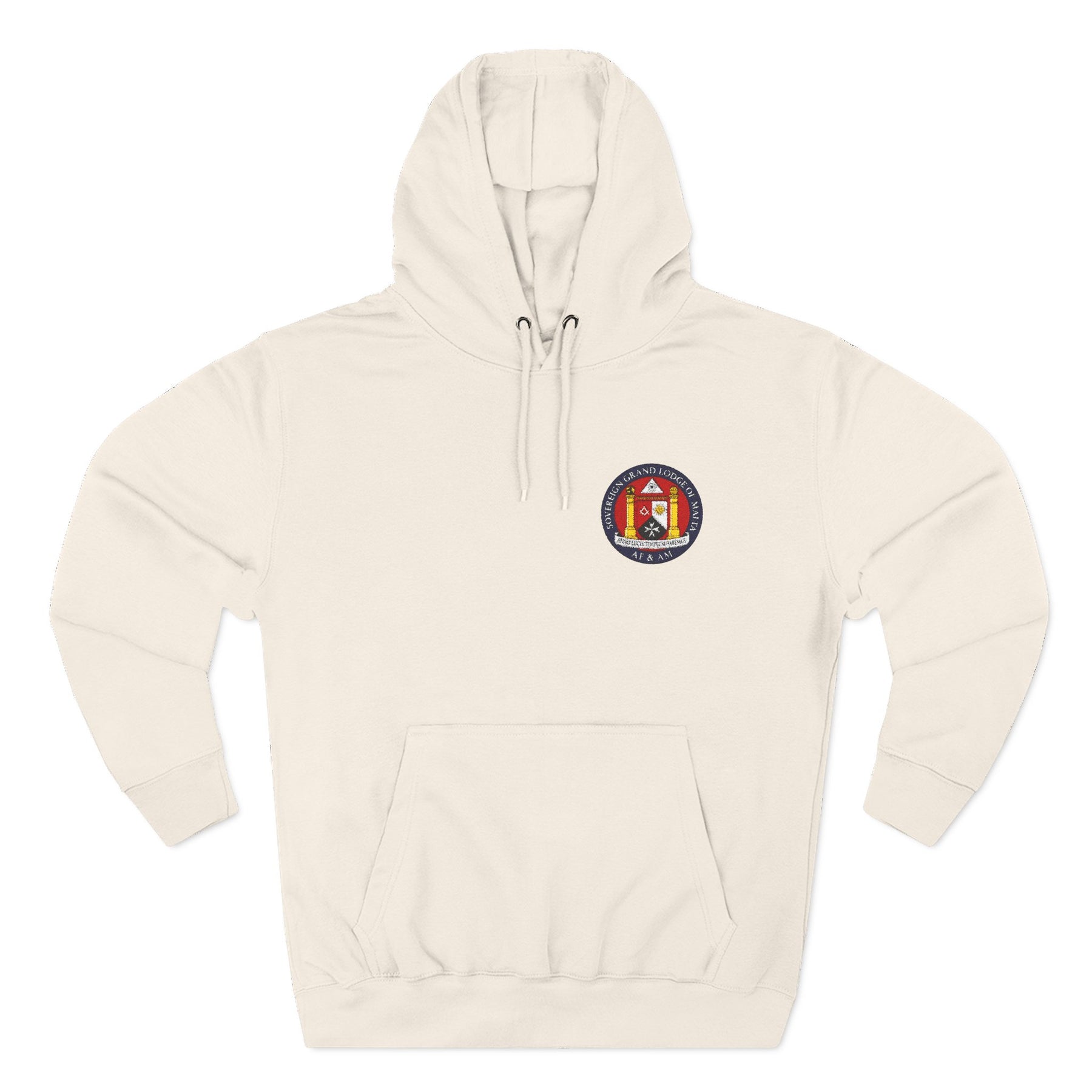 Malta Jurisdiction Hoodie - Three-Panel Fleece Stitched Front Design - Bricks Masons