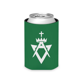 Allied Masonic Degrees Can Cooler - Green & White Polyester Exterior - Bricks Masons