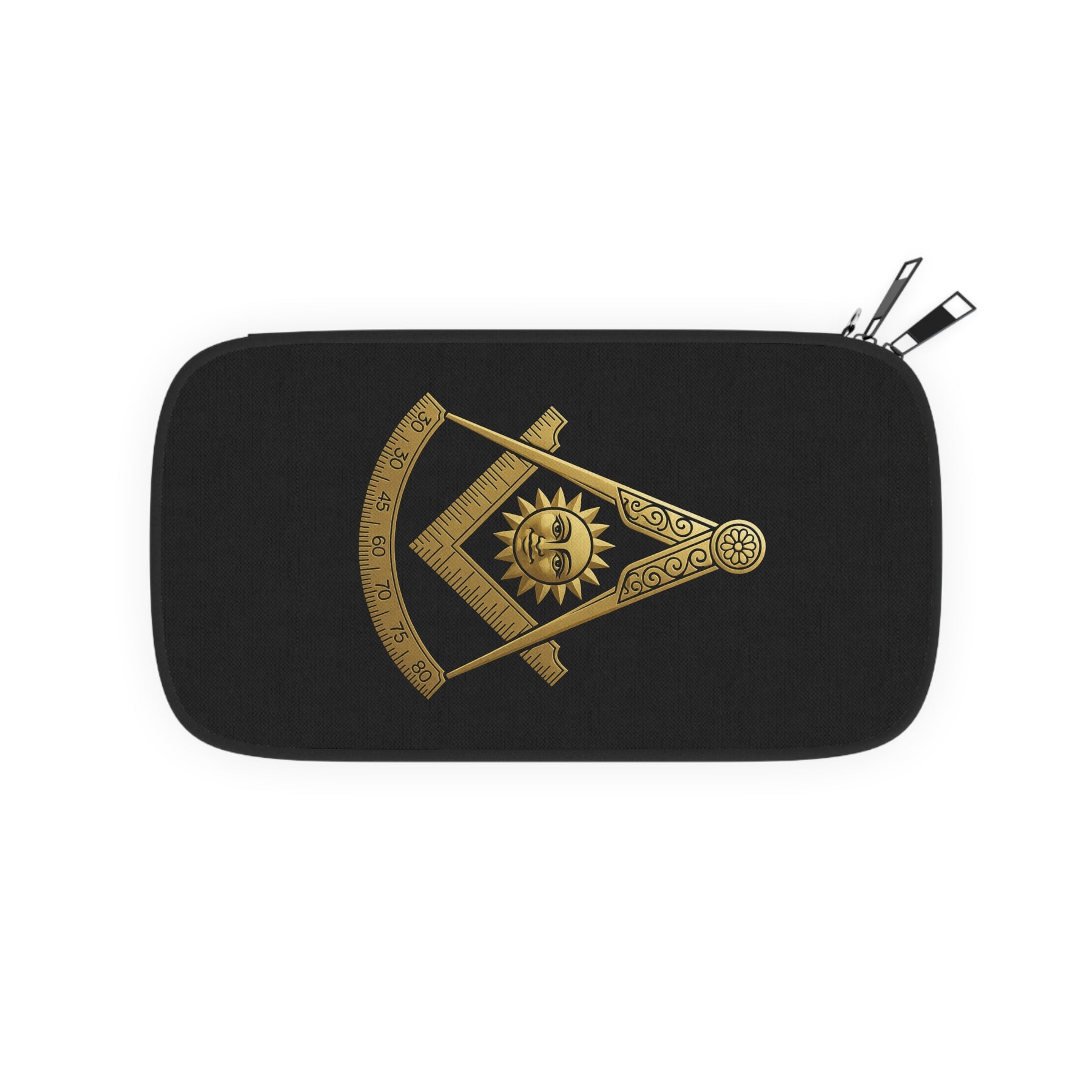 Past Master Blue Lodge Passport Wallet - Gold S&C With Shoulder & Wrist Strap - Bricks Masons