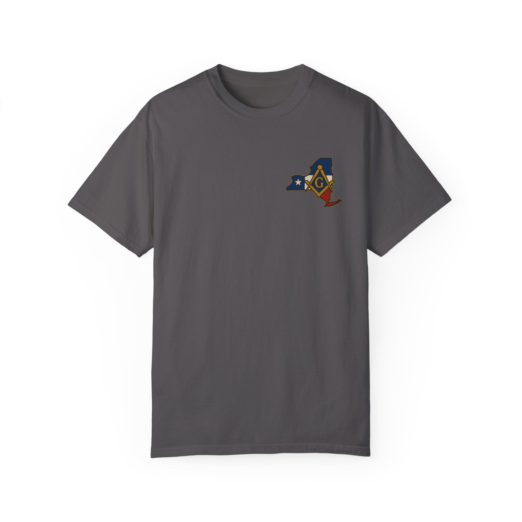 Master Mason Blue Lodge T-Shirt - Garment-Dyed New York Mason - Bricks Masons