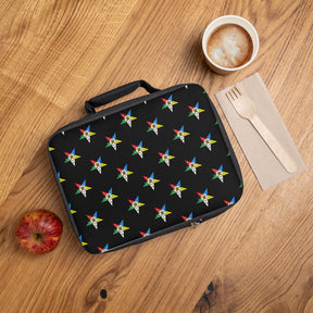 OES Lunch Bag - Black With Colorful Stars Fully Insulated - Bricks Masons