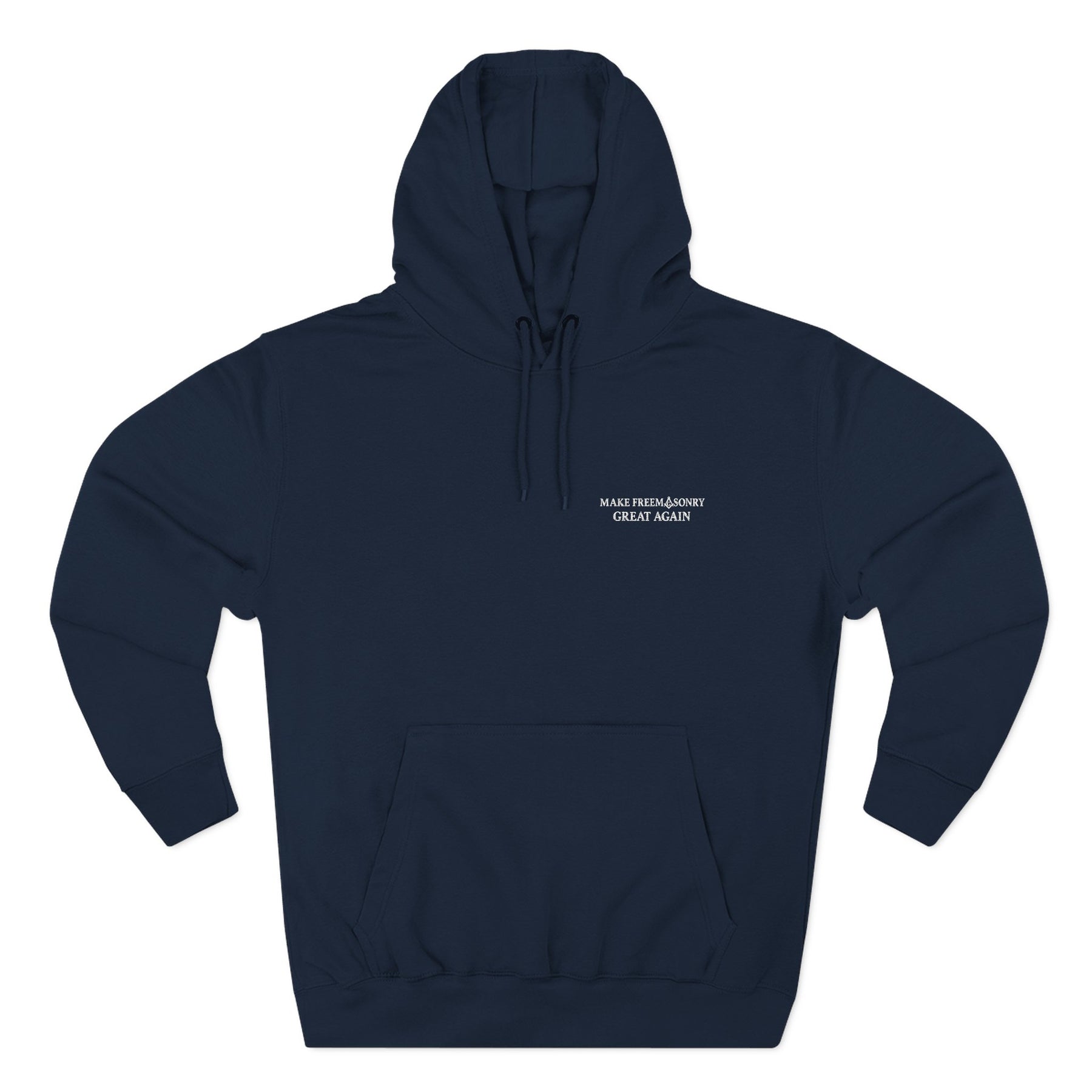Master Mason Blue Lodge Hoodie - Three-Panel Fleece Front Embroidery - Bricks Masons