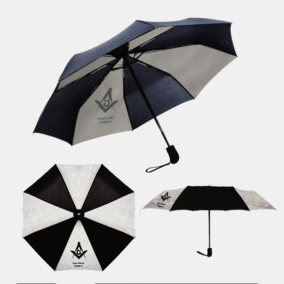 Master Mason Blue Lodge Umbrella - Wings Down Three Folding Windproof