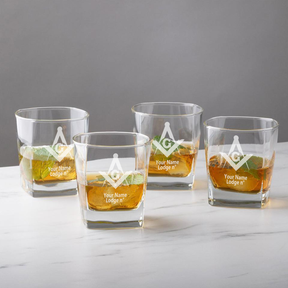 Master Mason Blue Lodge Whiskey Glass - 1 Piece