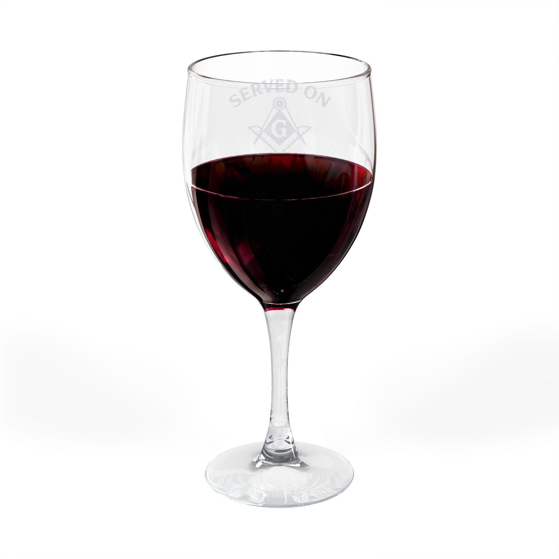 Master Mason Blue Lodge Wine Glass - Served On The Level Square & Compass G - Bricks Masons
