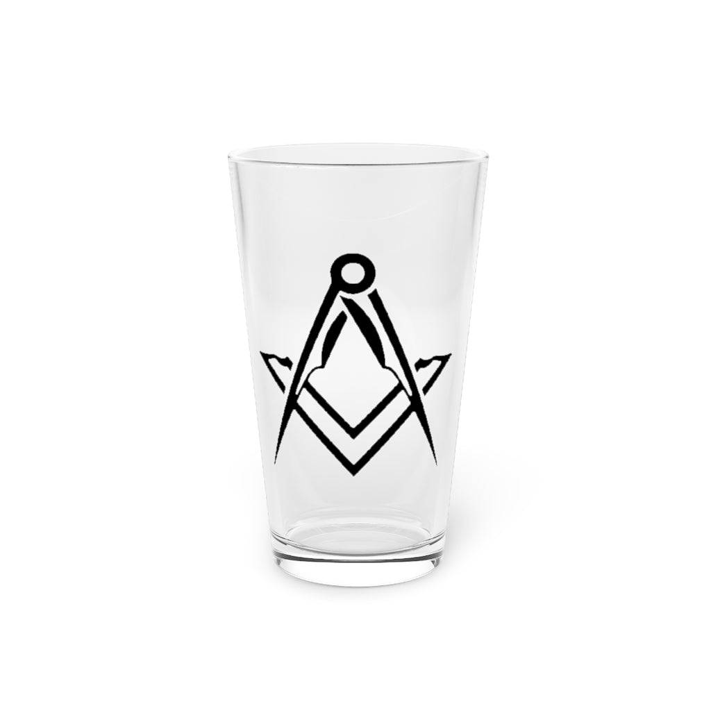 Master Mason Blue Lodge Pint Glass - Square & Compass 16oz