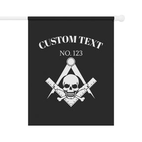 Widows Sons Yard Flag - White Skull & Bones Personalized - Bricks Masons