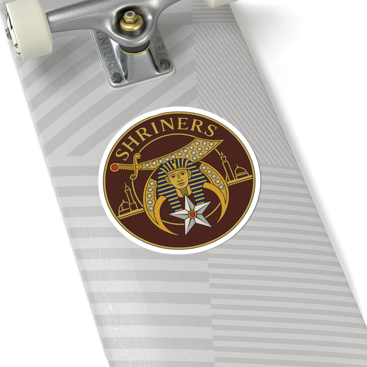 Shriners Sticker Decal - Kiss-Cut Brown Glossy Paper - Bricks Masons