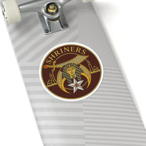 Shriners Sticker Decal - Kiss-Cut Brown Glossy Paper - Bricks Masons